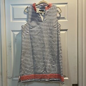 Jessica Howard Navy Striped Nautical Sleeveless Dress 16 plus Spring Easter